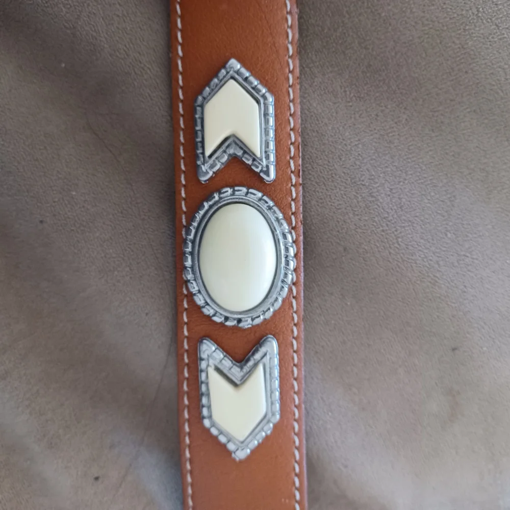 Landrex Vintage Belt brown Western Leather Made In France Y2k country Festival